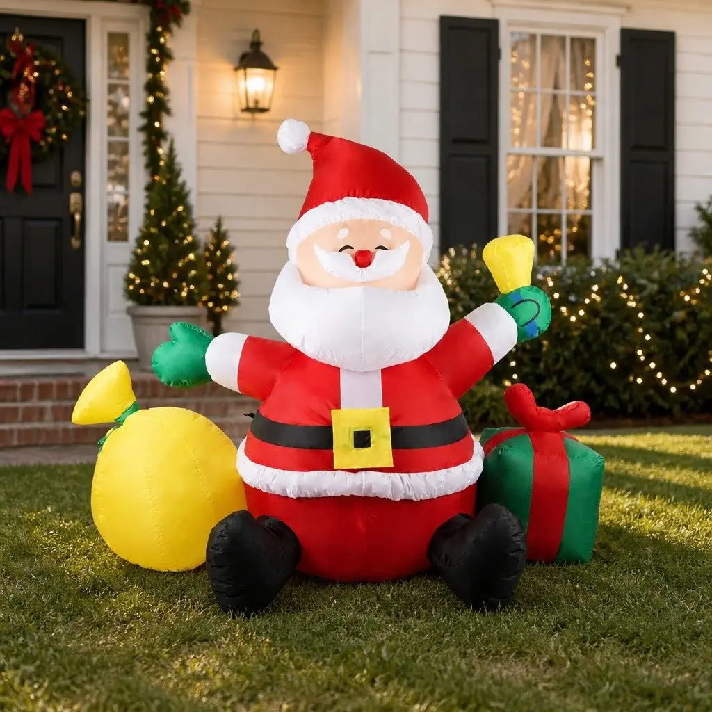 Christmas Inflatable Outdoor Decoration Self-Inflate LED Lights 240cm x 120cm x 180cm