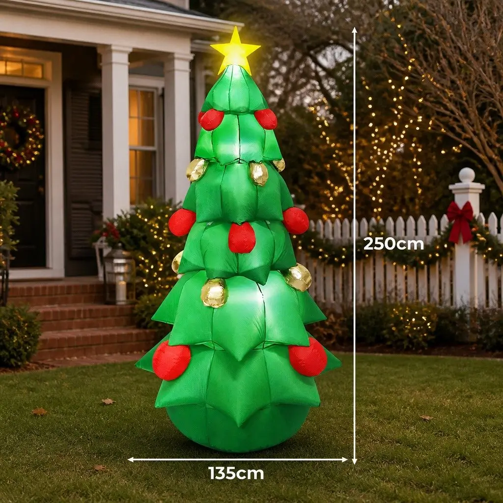 Inflatable Christmas Tree 2.5M LED Lights Holiday Decoration Multi-color