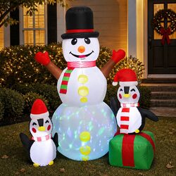 Welcoming Inflatable Christmas Snowman 1.8M with LED Lights