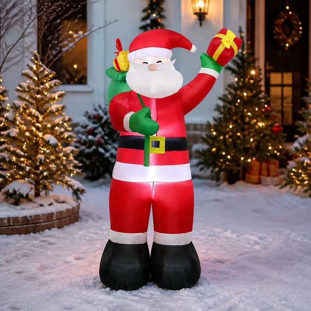 Inflatable Santa Claus Decoration 2.4M LED Multi-colour Outdoor Indoor Display