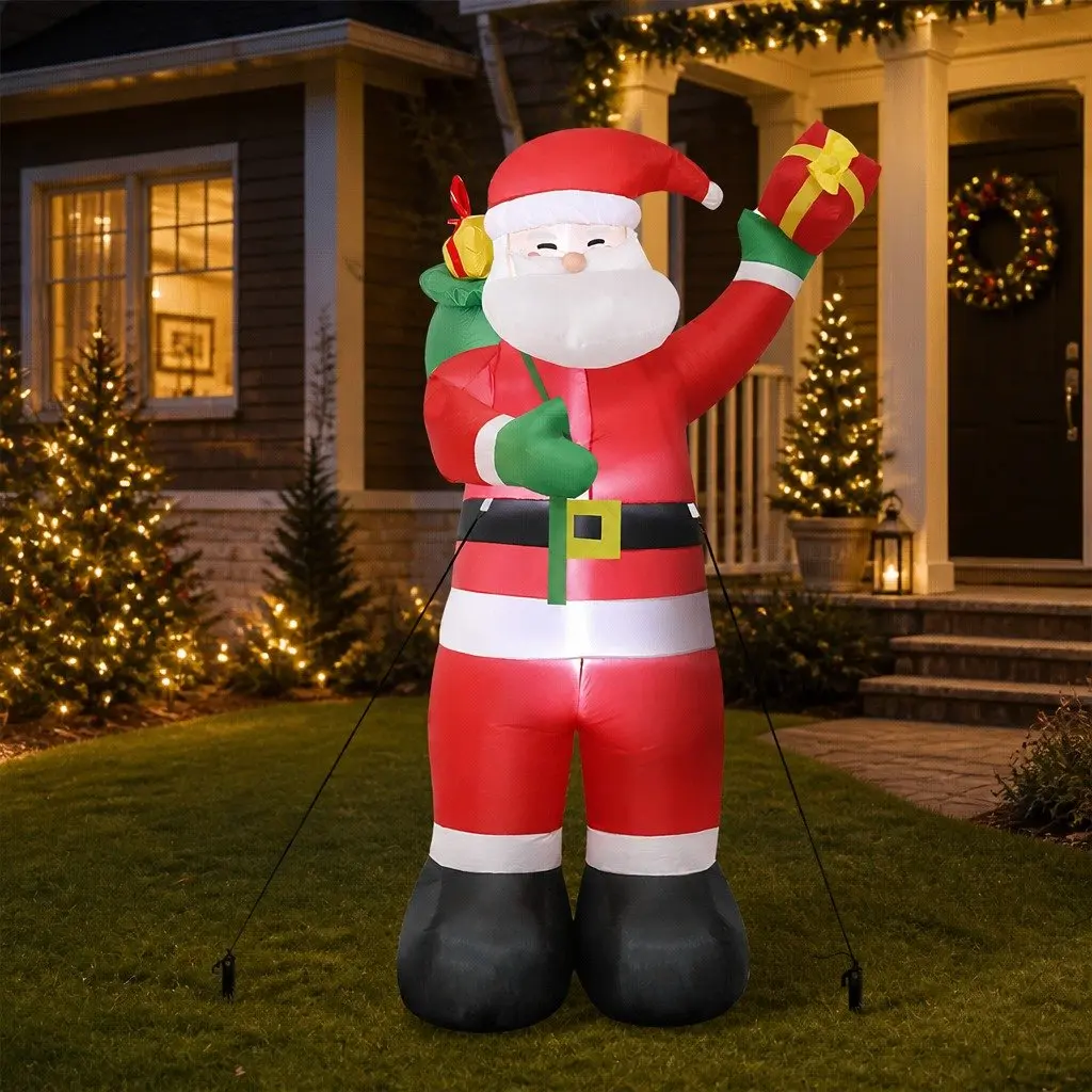Inflatable Santa Claus Decoration 2.4M LED Multi-colour Outdoor Indoor Display