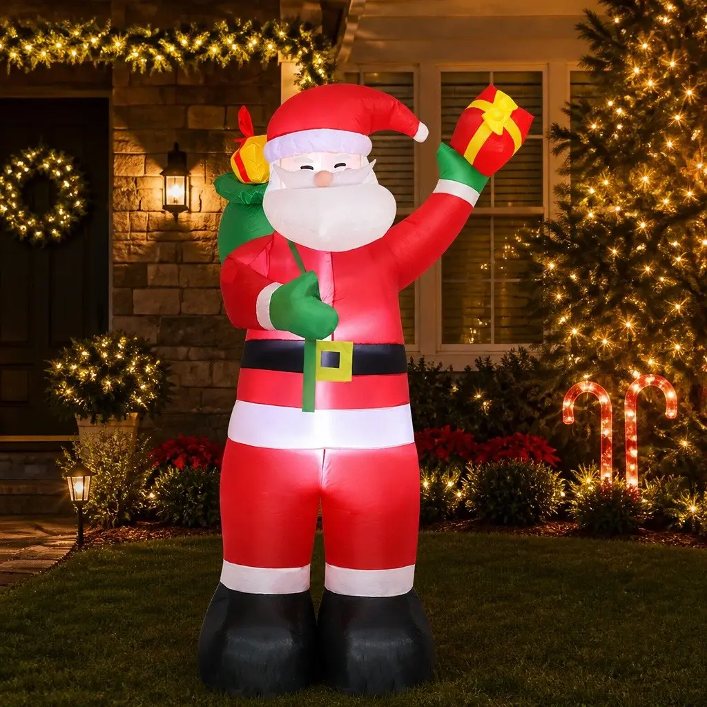 Inflatable Santa Claus Decoration 2.4M LED Multi-colour Outdoor Indoor Display