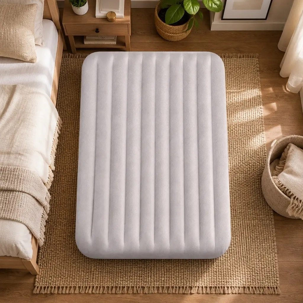 Queen Elevated Airbed Fiber-Tech Inflatable Mattress Indoor Sleeping Portable 152 cm x 203 cm x 42 cm