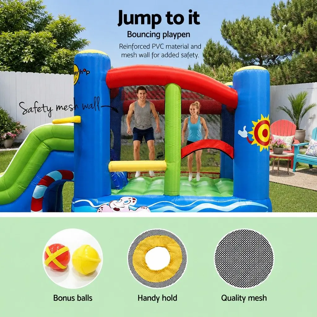 Inflatable Water Slide Bouncer Castle Outdoor Pool Water Park 480cm L Multicoloured