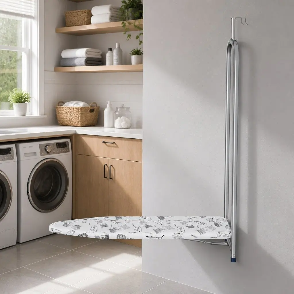 Wall Mounted Ironing Board Foldable Space Saving Laundry 40cm Grey