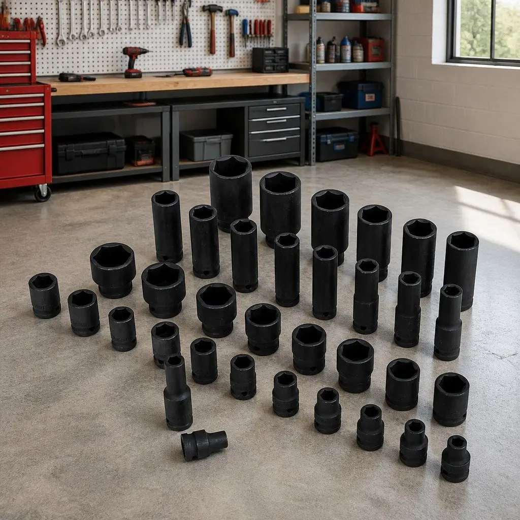 Impact Socket Set 35 Piece 1/2 Drive Metric 8-32mm Deep Short Black
