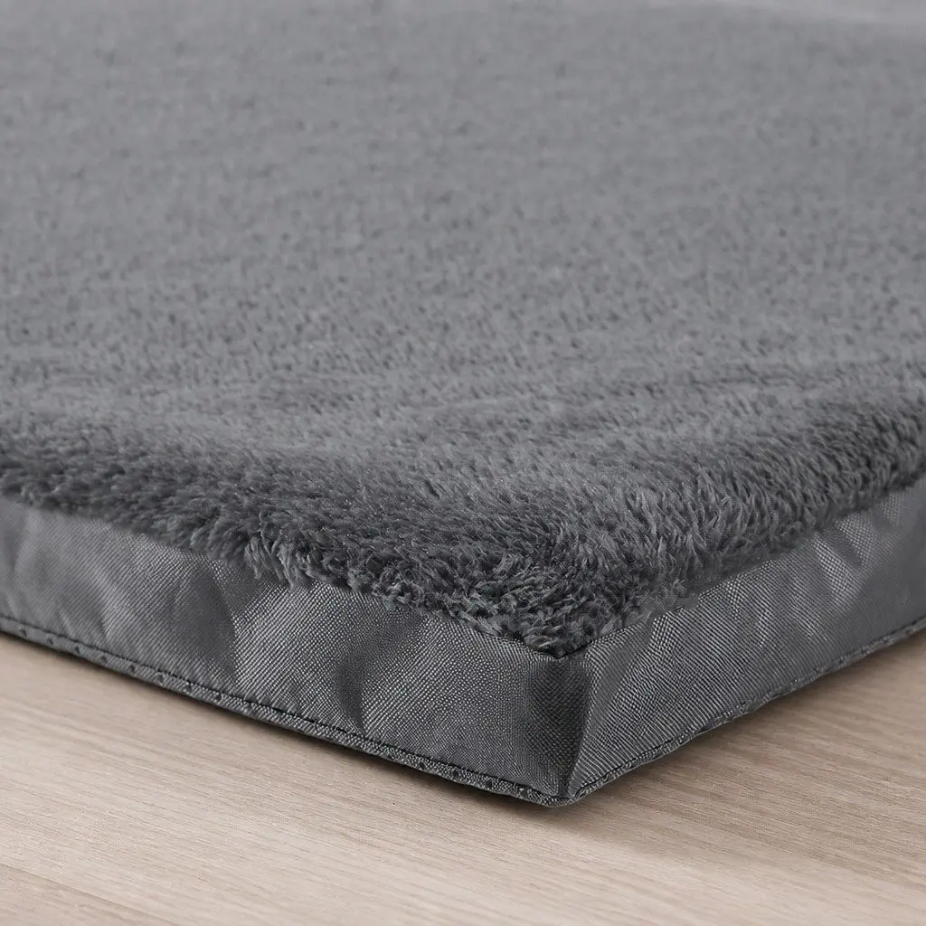 Foldable Pet Bed Dog Mattress Large Grey Soft Washable Cover