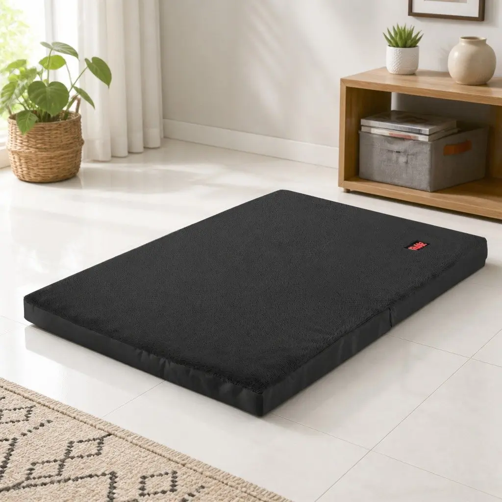 Foldable Pet Bed Orthopedic Medium Black