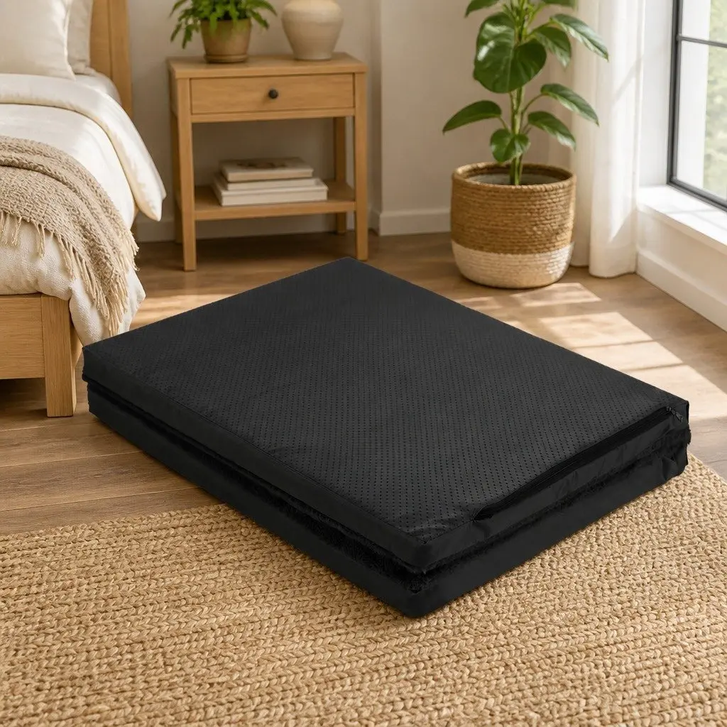 Foldable Pet Bed Orthopedic Medium Black