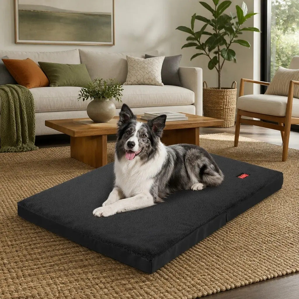 Foldable Pet Bed Orthopedic Medium Black