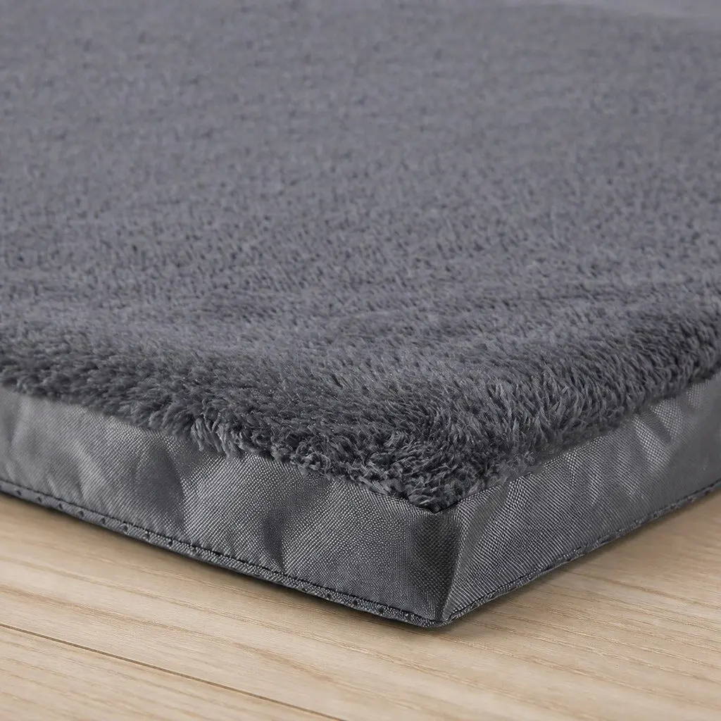 Pet Bed Medium Portable Foldable Washable Soft Foam Grey