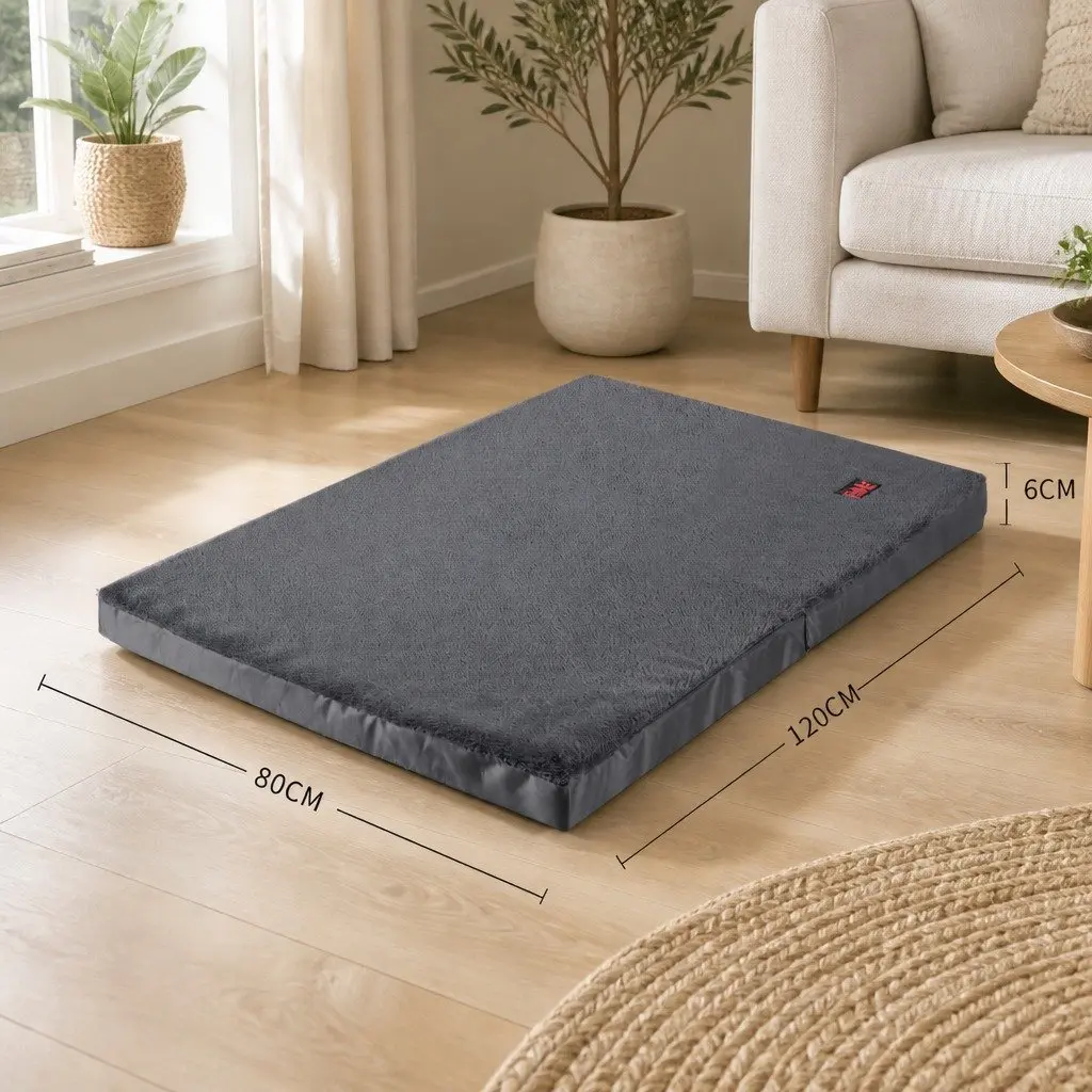 Pet Bed Foldable Dog Mattress XX-Large Grey Portable Sleep Mat