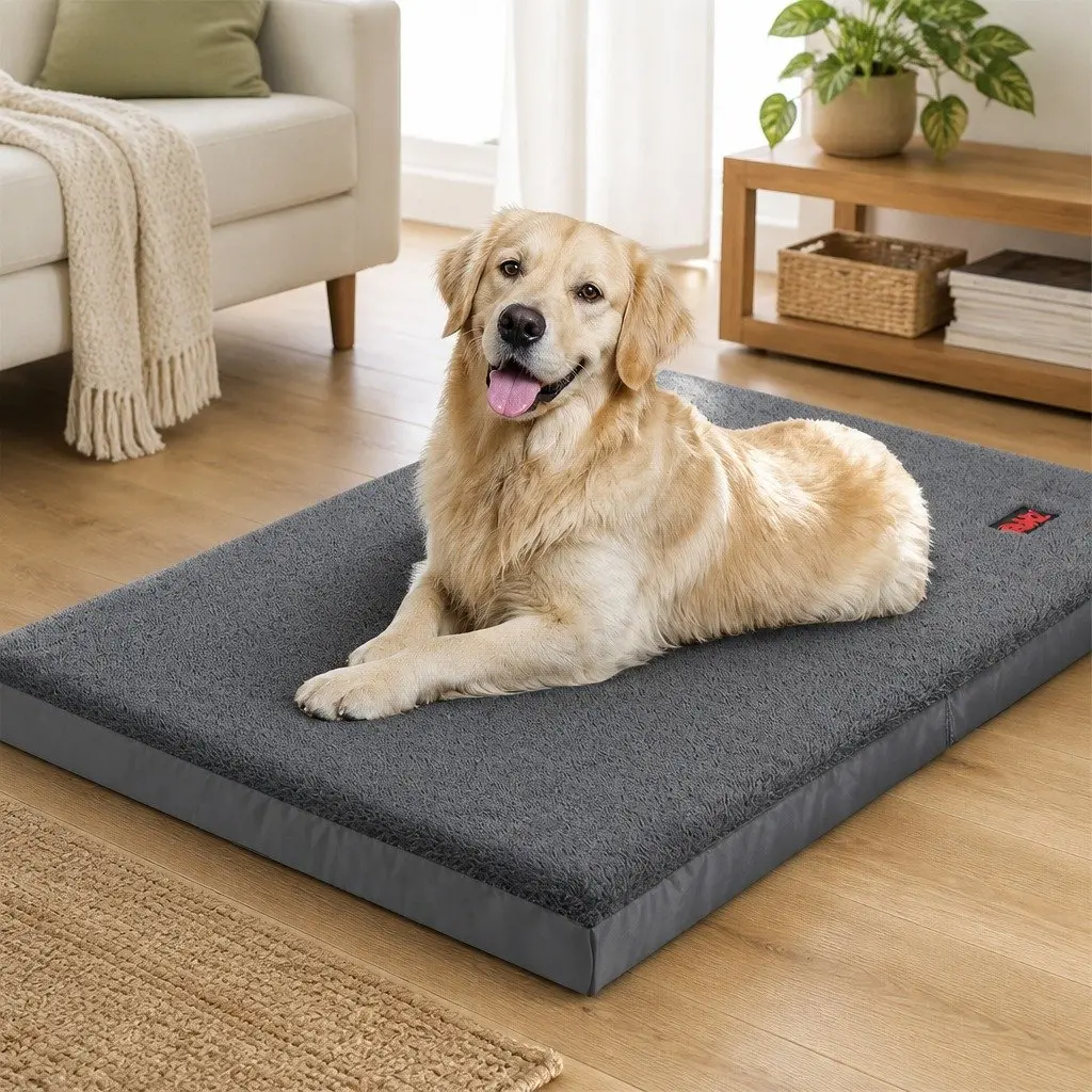 Pet Bed Foldable Dog Mattress XX-Large Grey Portable Sleep Mat