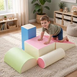 Durable Kids Foam Climbing Blocks Set: 5 Pieces