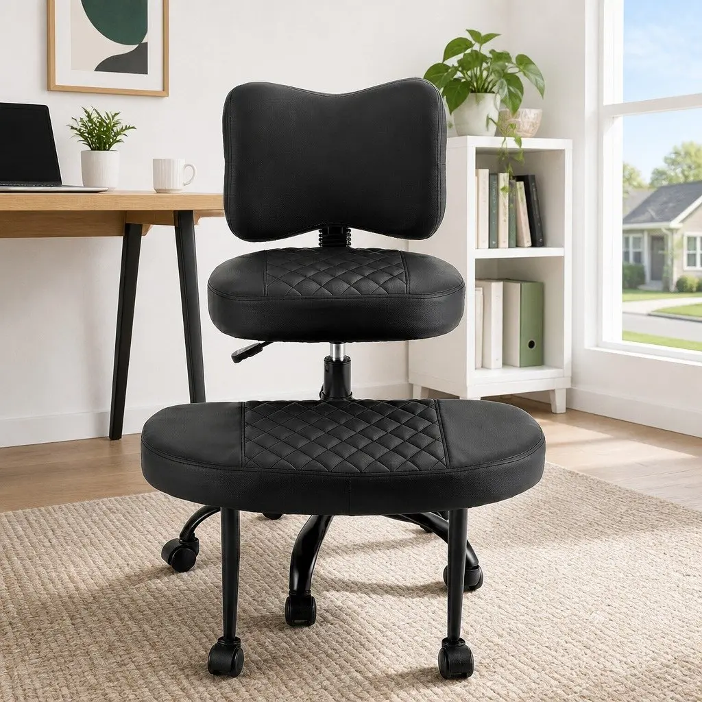 Kneeling Chair Meditation Seat Adjustable Height Ergonomic Black