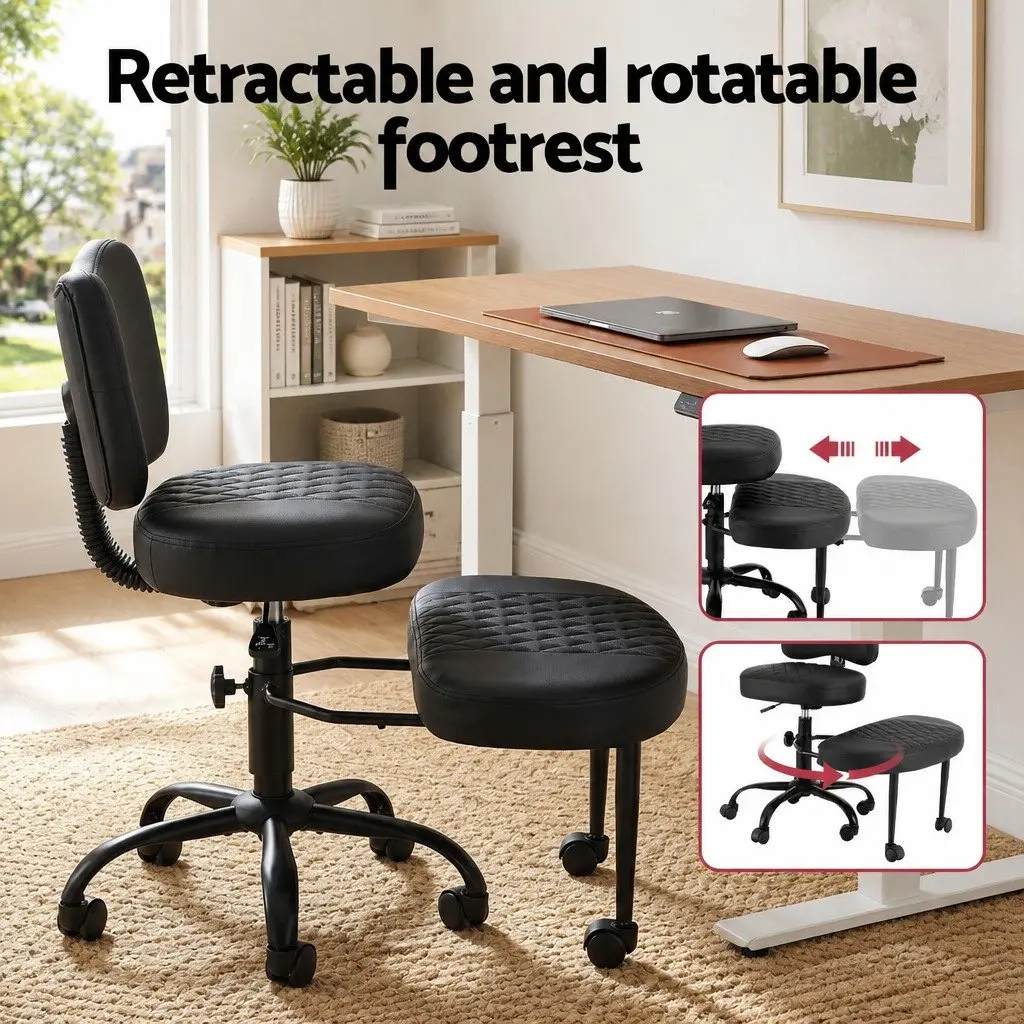 Kneeling Chair Meditation Seat Adjustable Height Ergonomic Black