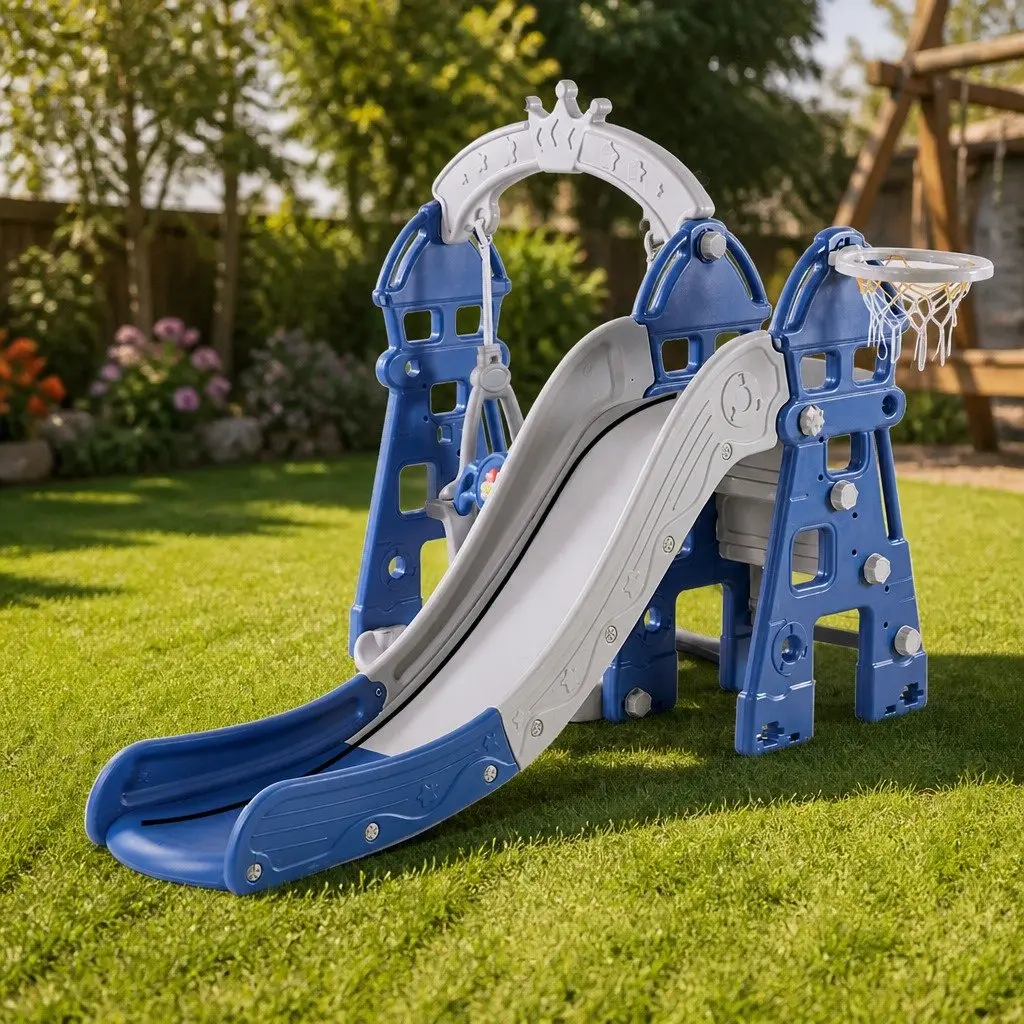 Kids Slide Swing Set 4in1 Outdoor Play Centre Blue