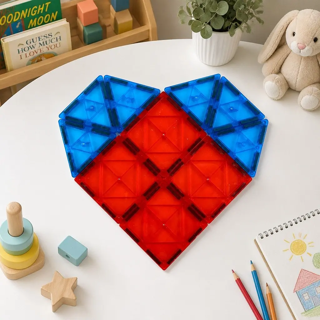 Magnetic Tiles Building Blocks Kids Creative Construction Toy 100 Pieces