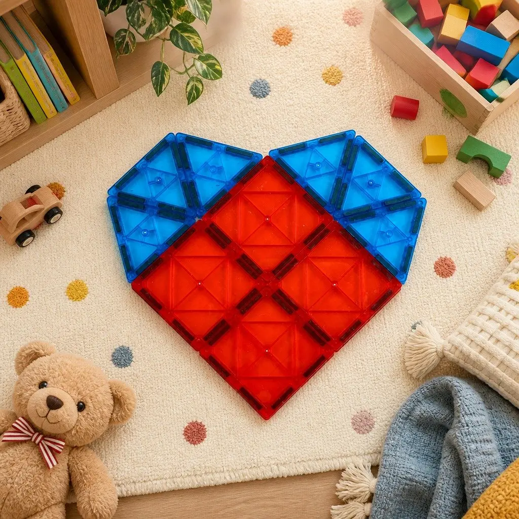 Magnetic Tiles Building Set Creative Construction Toy 120 Pieces Multi-colour