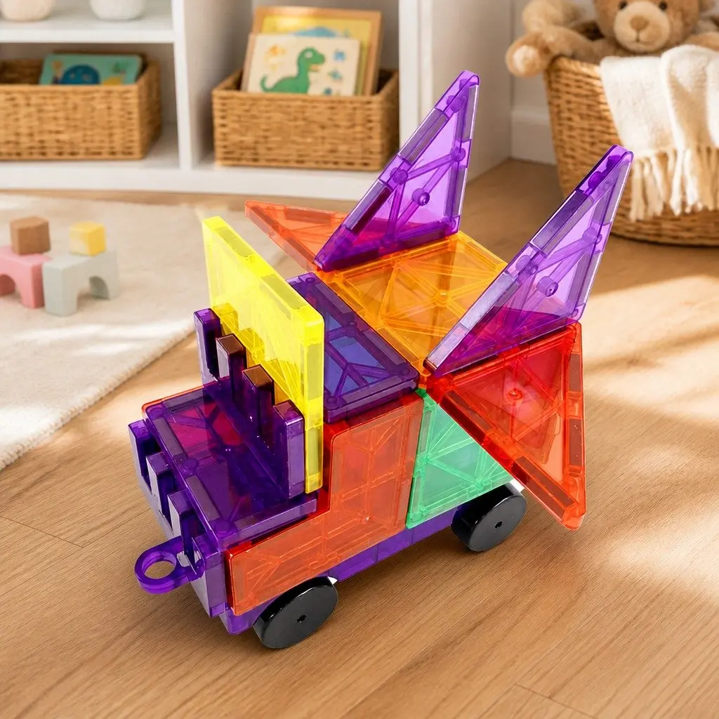 Magnetic Tiles Building Blocks Set Educational Creative Play 60 Pieces Multi-colour