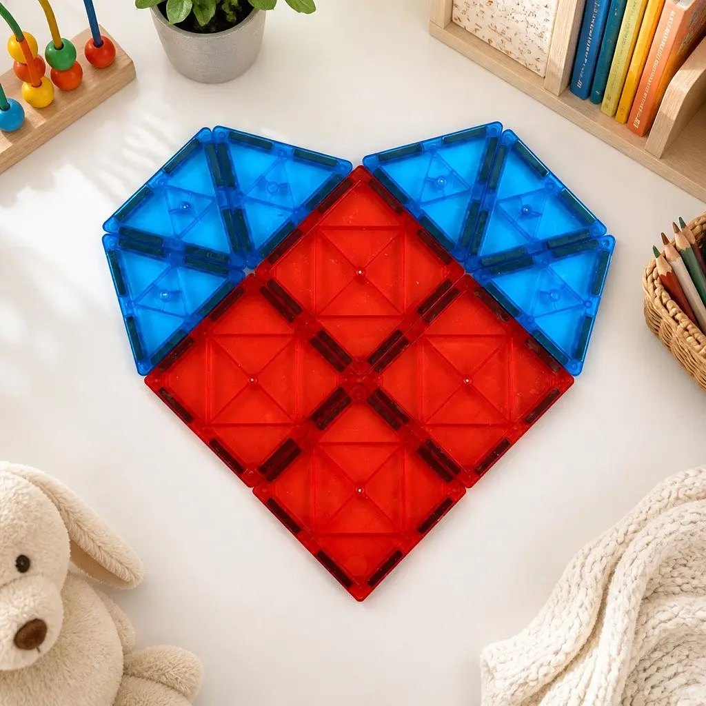 Magnetic Tiles Building Blocks Set Educational Creative Play 60 Pieces Multi-colour