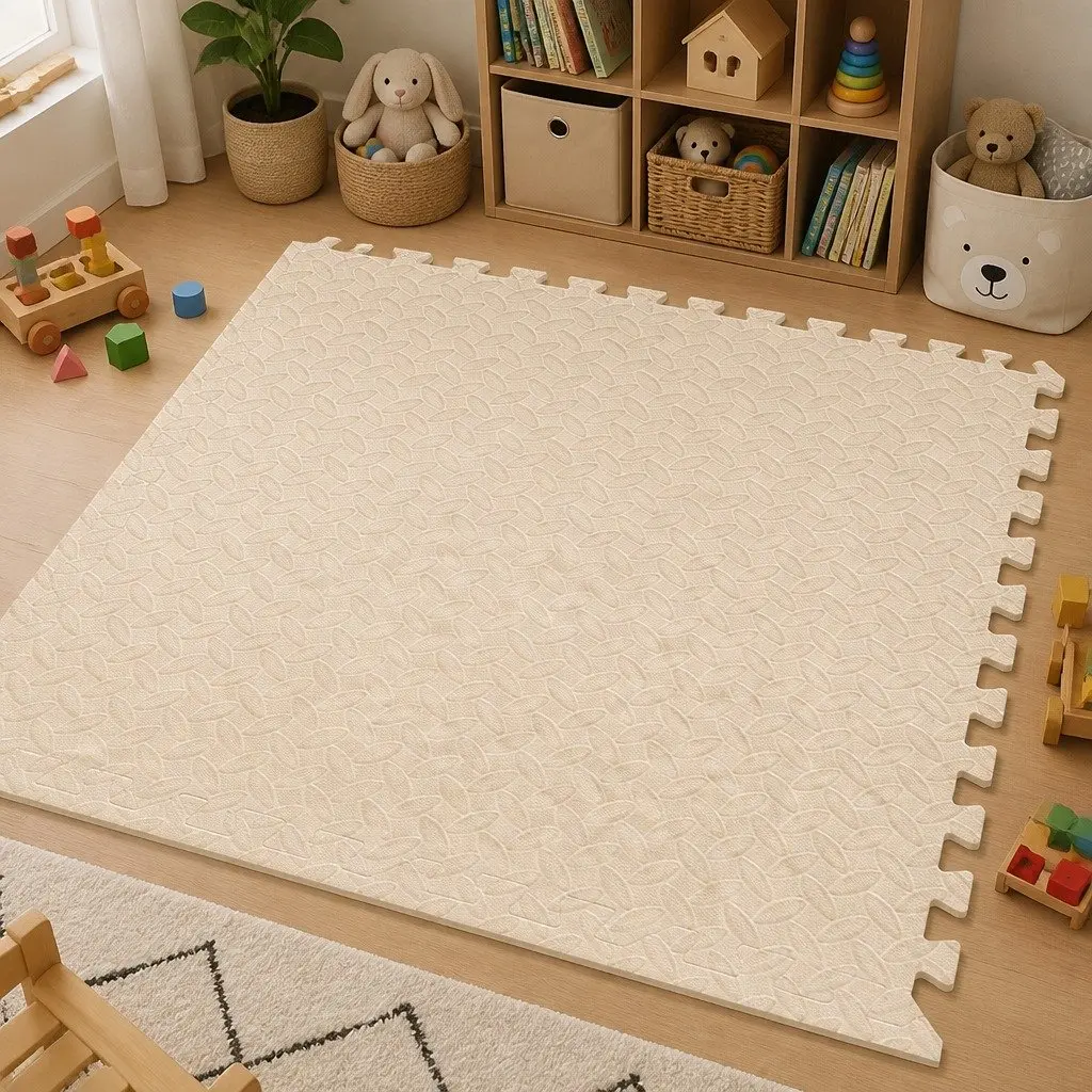 EVA Foam Play Mat Kids Soft Interlocking Floor Tiles Activity Mat 60cm Beige Black Coffee Green Grey Navy Pink Purple Red White Yellow Blue