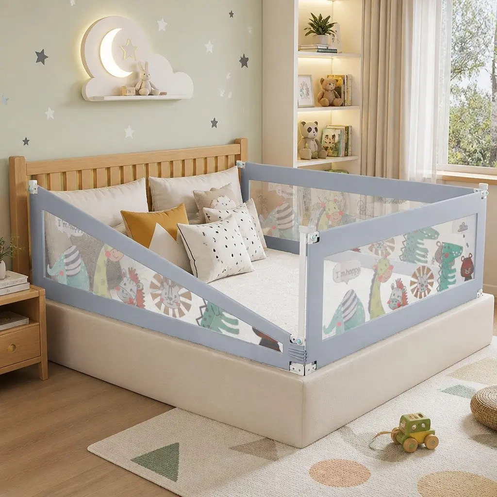 Bed Rail Guard Adjustable Safety Barrier Medium Multi-coloured