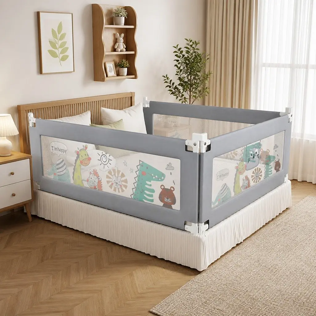 Bed Rail Guard Adjustable Safety Barrier Medium Multi-coloured