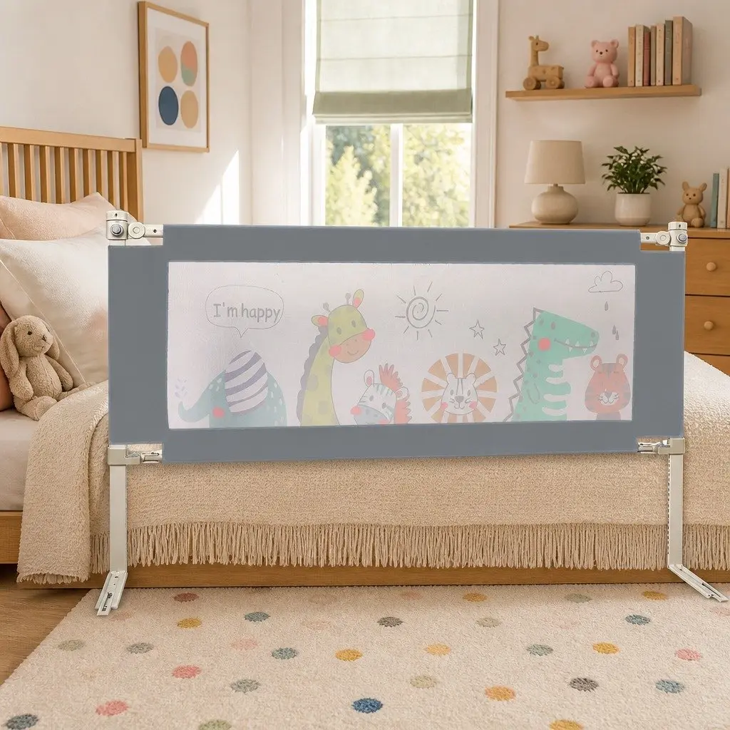 Bed Rail Guard Safety Adjustable Folding Bedside for Kids Baby Multi-coloured