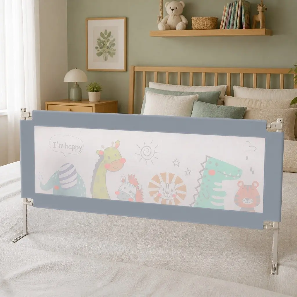 Kids Baby Safety Bed Rail Guard Adjustable Height Folding Barrier King Size