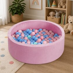 Kids Ball Pit Sensory Play Ocean Balls Indoor Portable Foldable Soft Safe Pink