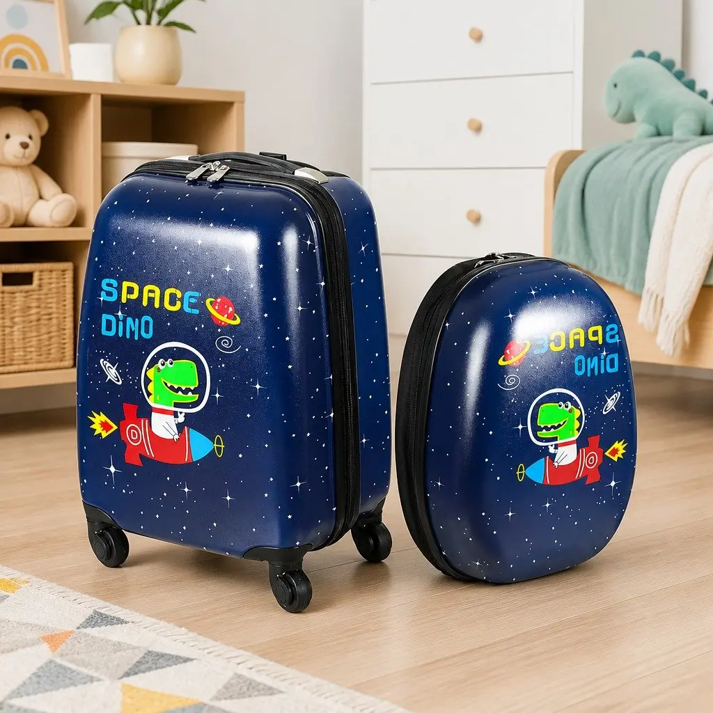 Kids Luggage Set 2PC Travel Suitcase Backpack Lightweight 31cm 21cm 44cm Colour as per gallery selection