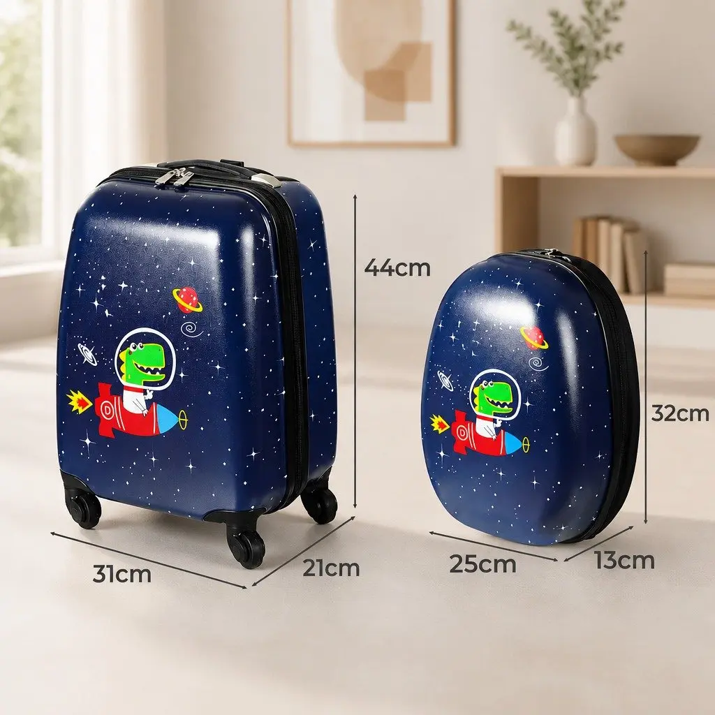 Kids Luggage Set 2PC Travel Suitcase Backpack Lightweight 31cm 21cm 44cm Colour as per gallery selection