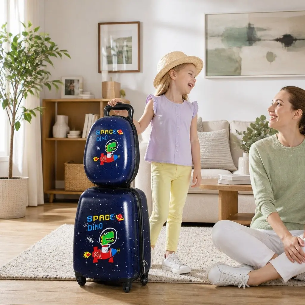 Kids Luggage Set 2PC Travel Suitcase Backpack Lightweight 31cm 21cm 44cm Colour as per gallery selection