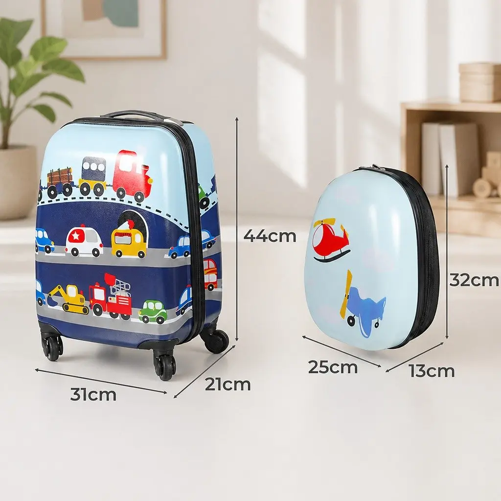 Kids Luggage Set Travel Suitcase Backpack 2 Piece 31cm 21cm 44cm 25cm 13cm 32cm