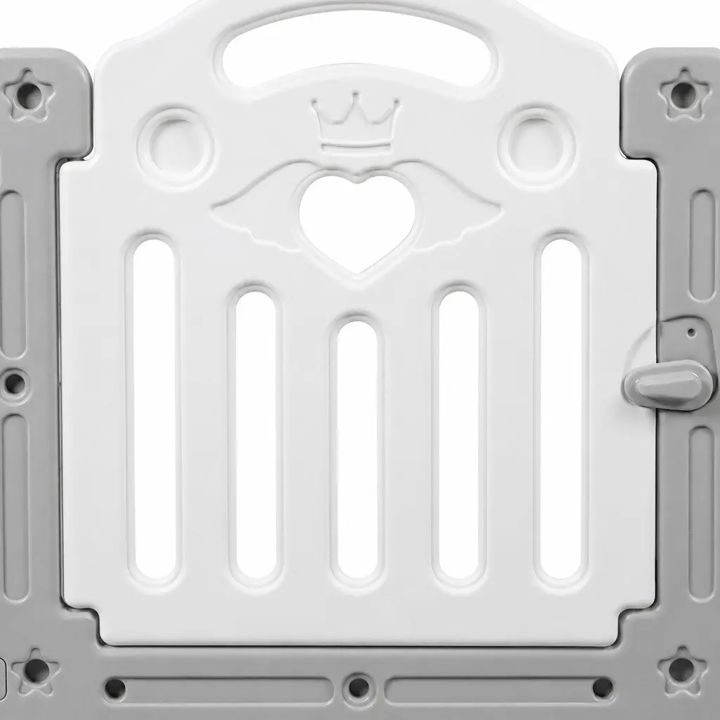 Kids Playpen Safety Gate 22 Panels Portable Indoor Outdoor Grey