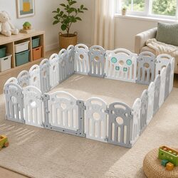 Kids Playpen Baby Safety Gate Portable Indoor Outdoor Toddler Pen Panels Lock