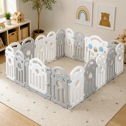 Kids Playpen Baby Safety Gate 18 Panels Portable Indoor Outdoor Play Pen