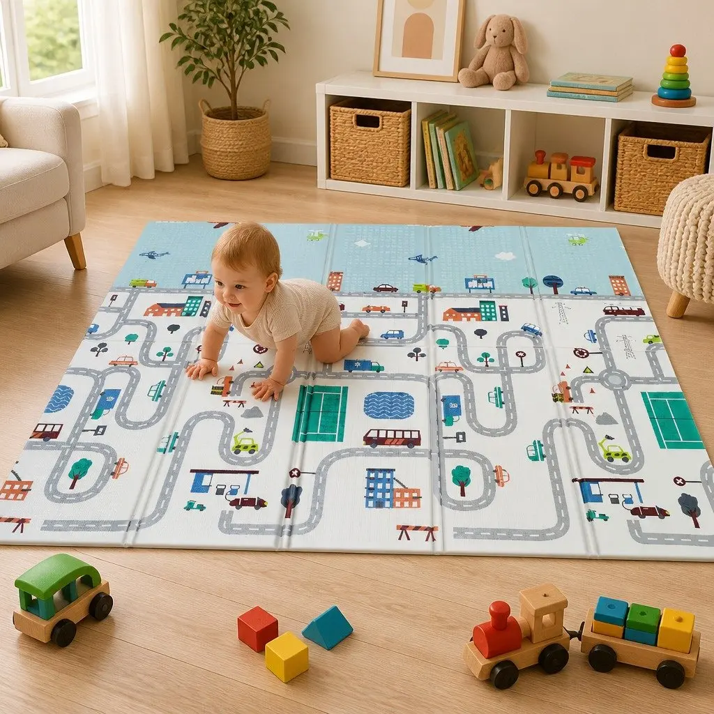 Kids Play Mat Tummy Time Activity 180cm x 200cm Multi-coloured