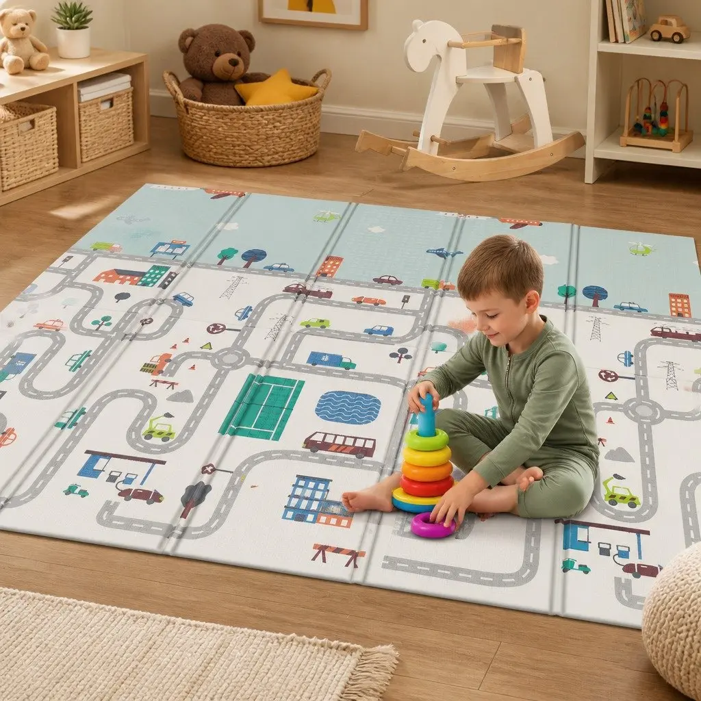 Kids Play Mat Tummy Time Activity 180cm x 200cm Multi-coloured