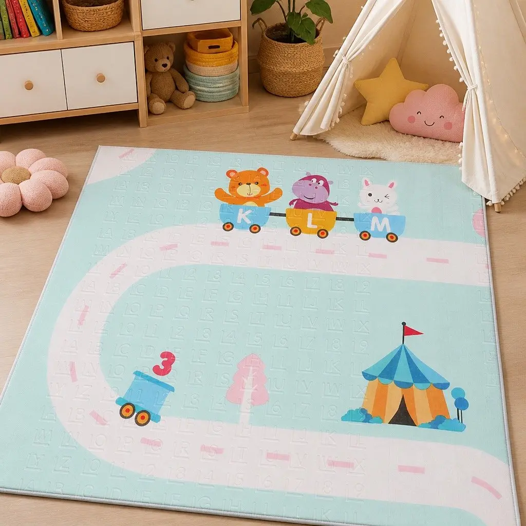 Kids Play Mat Double-Sided Foam Crawling Pad 180cm x 200cm Multi-coloured