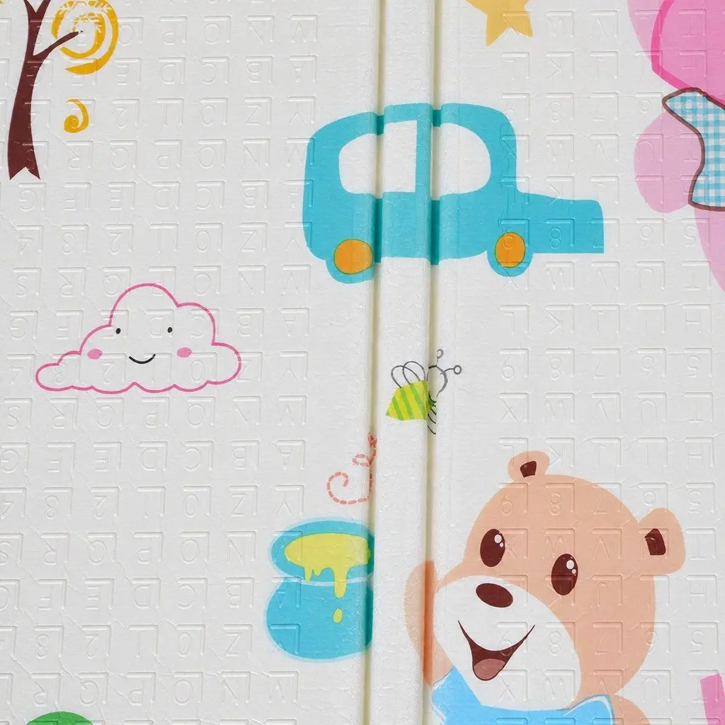 Kids Play Mat Foam Crawling Pad Double-Sided Activity Tummy Time 180cm x 200cm Multi-Coloured