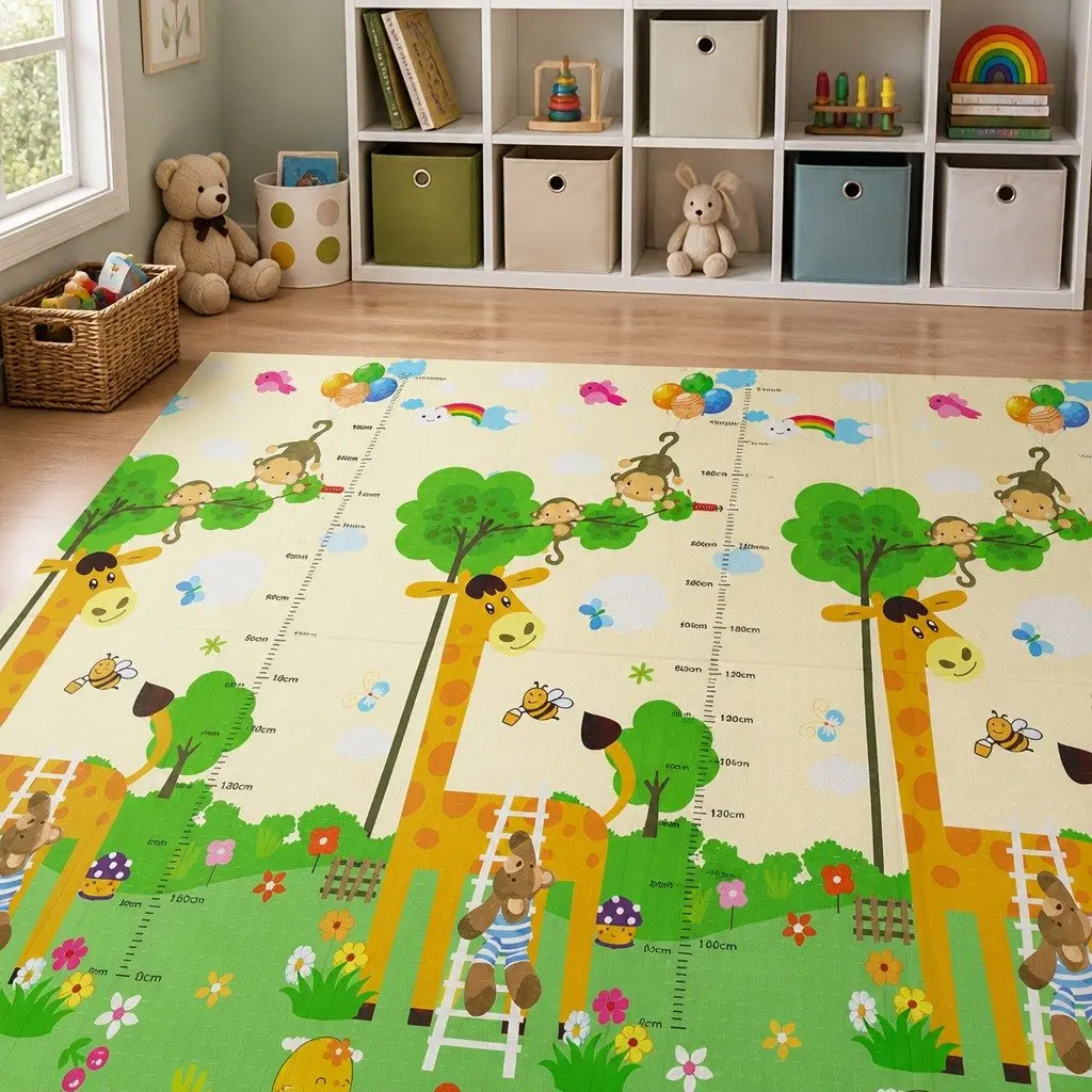 Kids Play Mat Foam Crawling Pad Double-Sided Activity Tummy Time 180cm x 200cm Multi-Coloured