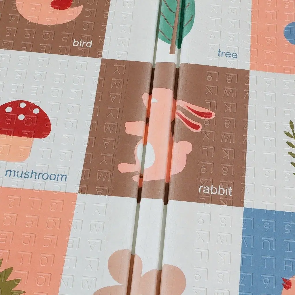 Kids Play Mat Foam Double-Sided Foldable Activity Tummy Time 180cm x 200cm Multi-coloured