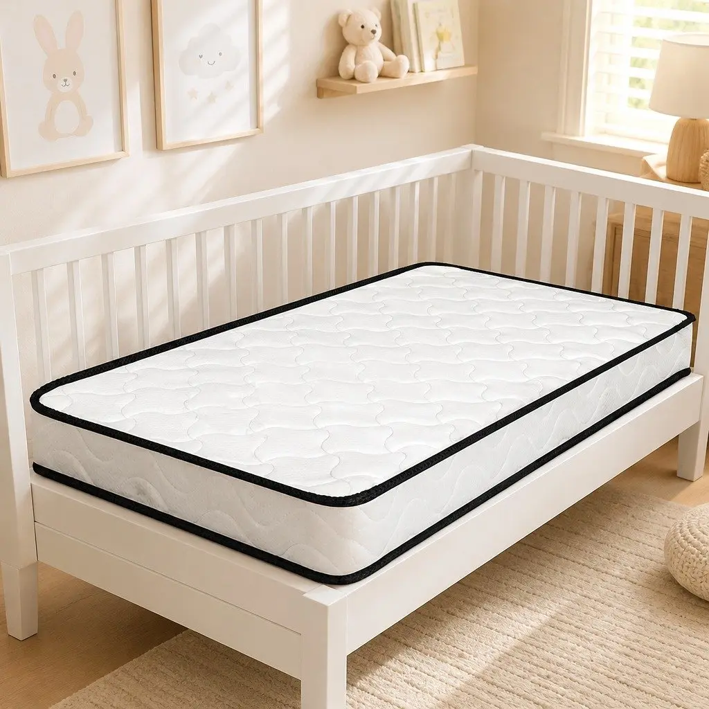 Baby Cot Mattress Firm Support Reversible 70cm x 130cm White