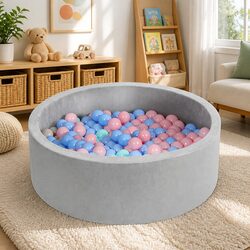 Kids Ball Pit Indoor Play Ocean Balls Portable Foldable Sensory Toy Grey