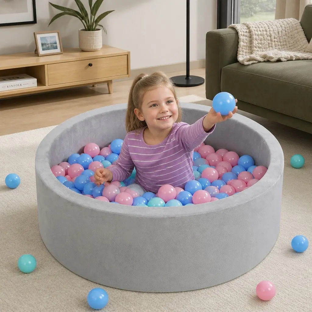 Kids Ball Pit Indoor Play Sensory Toy 35cm Grey