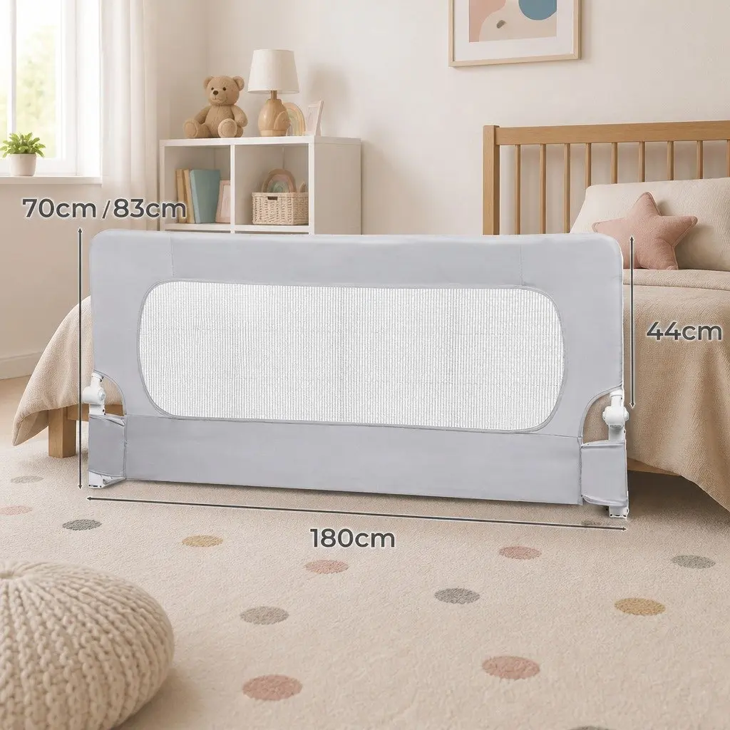 Adjustable Kids Bed Rail Safety Guard Medium Folding Barrier Breathable Mesh