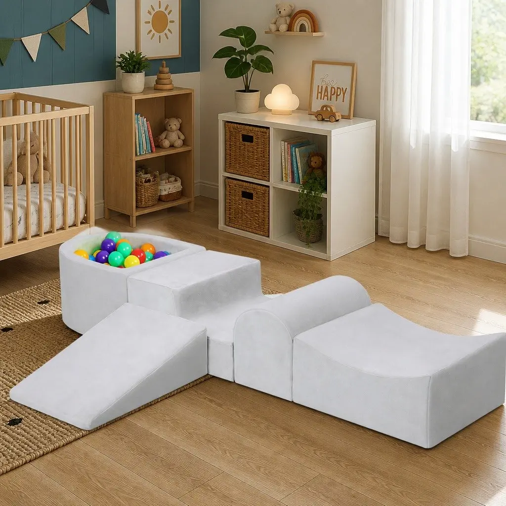 Foam Play Set Ball Pit Kids Indoor Playground Soft Climb Activity Blocks Grey