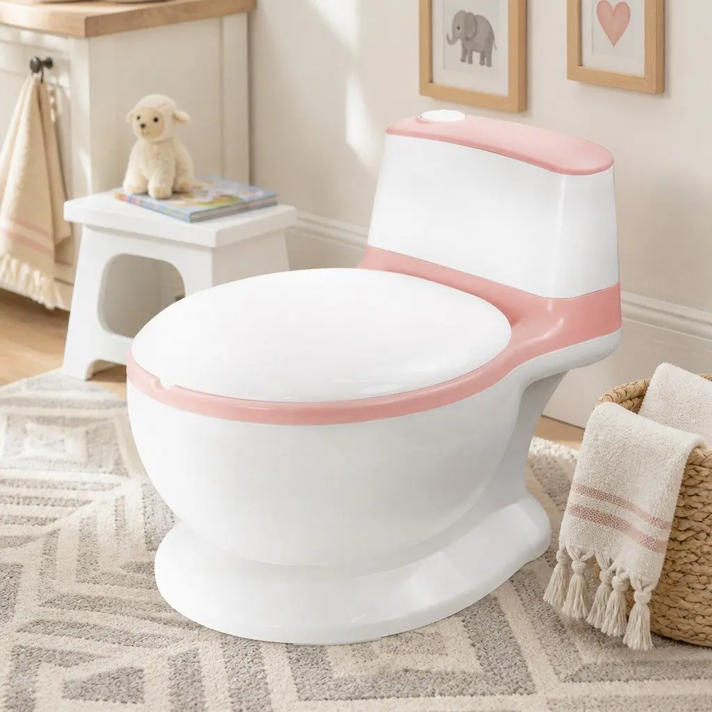 Kids Potty Trainer Seat Toilet Training Chair Removable Bucket Pink
